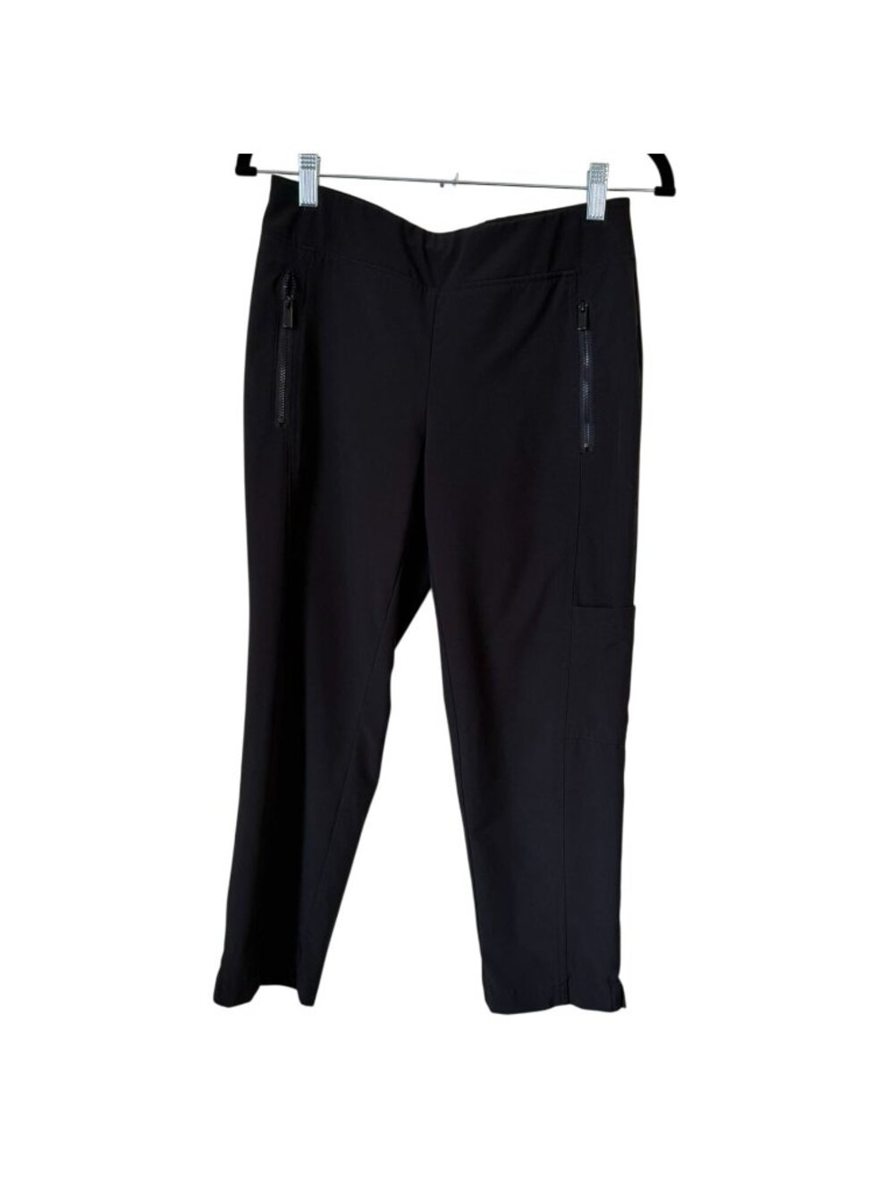 Chico's Zenergy Black Cargo Pants Zip Pockets Stretch Women's Size 000 US 0